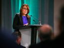 Bank of Canada Deputy Governor Caroline Rogers at the Economic Development Meeting in Calgary on Thursday.