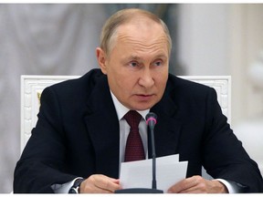 Vladimir Putin. Photographer: Konstantin Zavrazhin/AFP/Getty Images