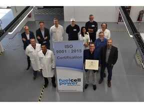 Fuel Cell Power NV staff gathers in Belgium for the ISO 9001:2015 certification announcement
