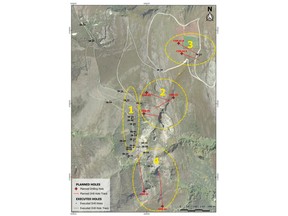 Map of Penedela Project Planned Drill Targets