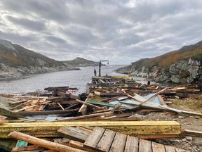 This handout image provided by Susan Sweet-Skinner on September 25, 2022, shows damage caused by Hurricane Fiona in Fox Roost-Margaree, Newfoundland and Labrador.