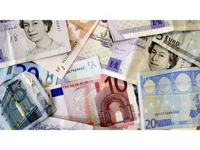 British Sterling and Euro banknotes