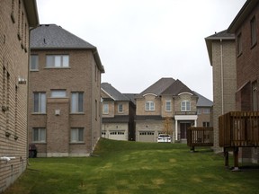 New homes stand in East Gwillimbury, Ont.