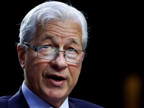 JPMorgan Chase CEO Jamie Dimon testifies before a Senate Banking, Housing, and Urban Affairs hearing on "Annual Oversight of the Nation's Largest Banks", on Capitol Hill in Washington.