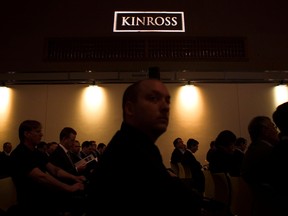 People look on during the Kinross Gold shareholders meeting in Toronto, in 2012.