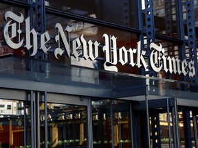 The New York Times building in Manhattan, New York.