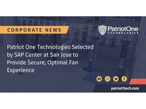 Patriot One Technologies Selected by SAP Center at San Jose to Provide Secure, Optimal Fan Experience