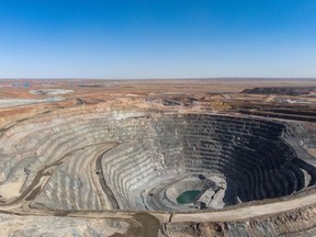An open pit mine is seen at the Oyu Tolgoi copper-gold mine in Mongolia. When work is completed on its underground component, Oyu Tolgoi will be the fourth-largest copper mine in the world.