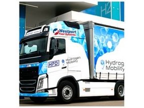 Westport displays its H2 HPDI fuel system-equipped demonstrator truck at IAA Transportation 2022 in Hanover, Germany, September 20-25, 2022