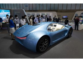 A Posco fuel cell electric concept vehicle at the H2 Mobility+Energy Show in Goyang, South Korea, on Wednesday, Sept. 8, 2021. The exhibition featuring the latest hydrogen technologies will continue through Sept. 11.