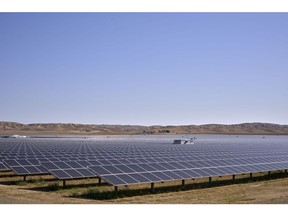 Solar panels at the Avenal Solar Facility in Avenal, California, U.S., on Friday, April 29, 2022. Oil is poised to eke out a fifth monthly advance after another tumultuous period of trading that saw prices whipsawed by the fallout of Russia's war in Ukraine and the resurgence of Covid-19 in China.