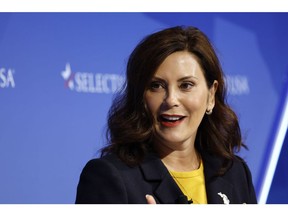Gretchen Whitmer, governor of Michigan, speaks on a panel during the SelectUSA Investment Summit in National Harbor, Maryland, US, on Monday, June 27, 2022. The summit is dedicated to promoting foreign direct investment (FDI) and has directly impacted more than $57.9 billion in new US investment projects, according to the organizers.