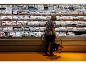 A shopper at a grocery store in Toronto on Sept. 1, 2022.