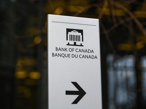 A sign for the Bank of Canada in Ottawa.