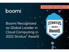 Boomi Recognized as Global Leader in Cloud Computing in 2022 Stratus® Award