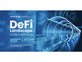 Coinchange, an automated and risk-managed blockchain wealth management platform, has partnered with Fasken, one of Canada's largest business law firms, to sponsor an educational seminar titled "DeFi Landscape: Current and Future" aimed at educating users about DeFi (decentralized finance), the current landscape, and what lies ahead in the industry.