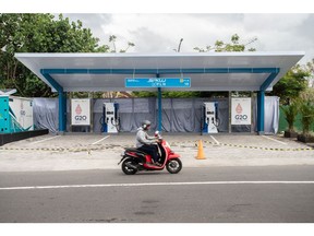 A newly-built EV charging station in Nusa Dua, Bali, where the G20 Summit will be held next month.