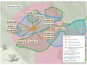 Figure 1 – Plan View of Warintza West Drilling Released to Date