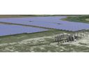 Future rendering of TC Energy solar farm at Saddlebrook, near Aldersyde, Alta.