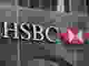 The logo for HSBC Bank Canada in Toronto's financial district.