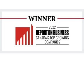 LeddarTech®, a global leader in providing the most flexible, robust and accurate ADAS and AD sensing technology, is pleased to announce its recognition among Canada's Top Growing Companies for 2022 by the Globe and Mail's Report on Business, where LeddarTech ranked 280 out of 430 eligible companies.