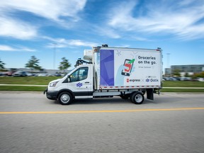 One of Loblaw's five new driverless trucks in Brampton, Ont.