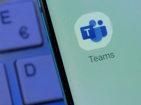The Microsoft Teams app on a smartphone.