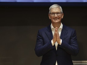 Apple's CEO Tim Cook meets the students of the Apple Academy at the Federico II University, in Naples, Italy, Thursday, Sept. 29, 2022.