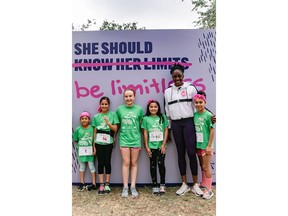 Nneka Ogwumike inspiring five GOTR girls to be limitless at the 2019 spring 5K celebration in Los Angeles.