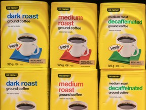 No Name brand coffee on the shelf of a Loblaws store in Toronto.