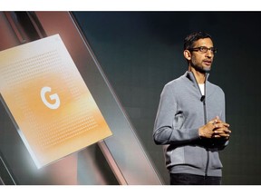 Sundar Pichai at Google Pixel 7 launch event in Tokyo on Oct. 7.
