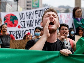 Demonstrators take part in a protest against climate change in Valparaiso, Chile.