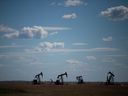 Pumpjacks on wells belonging to Whitecap Resources in Saskatchewan.
BRANDON HARDER/ Regina Leader-Post