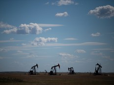Pumpjacks on wells belonging to Whitecap Resources in Saskatchewan.
