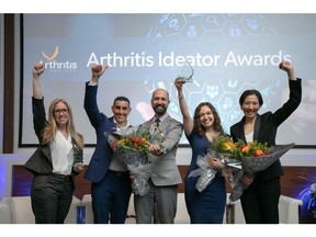 (from left to right) 2022 Winners KneeKG, Prova Innovations, GuidedHands, Operas
