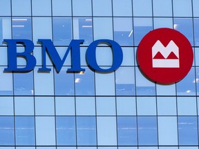 The BMO Bank of Montreal logo is seen on the BMO Nova Centre, housing their Atlantic Canadian headquarters and support services, in Halifax on Tuesday, April 2, 2019.