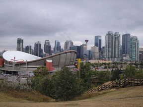 The Calgary skyline is seen on Friday, Sept. 15, 2017. The Calgary Chamber of Commerce says Alberta's proposed sovereignty act will be damaging to businesses.