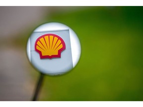 A Shell logo outside a Royal Dutch Shell Plc gas station in Berlin, Germany, on Wednesday, Aug. 25, 2021. Hydrogen remains a marginal part of Shell's energy mix, but the company expects to expand the business as part of its strategy to achieve net-zero emissions by 2050. Photographer: Krisztian Bocsi/Bloomberg