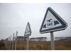 "GAS" signs. The Kasimovskoye underground gas storage (UGS), operated by Gazprom PJSC in Kasimov, Russia, November 17, 2021. The Kasimovskoye UGS is the worlds largest UGS developed in the aquifer, which provides highly secure gas supply for consumers in the central regions of Russia including Moscow and the Moscow Oblast. The UGS plays an important role in opening the seasonal gas supply irregularity for export.
