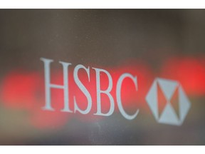 A logo at a HSBC Holdings Plc bank branch on King Street that is set for closure in the near future on Thursday, in Hammersmith district of London, UK, on Tuesday, July 26, 2022. HSBC are due to report second-quarter earnings on Aug. 1. Photographer: Hollie Adams/Bloomberg