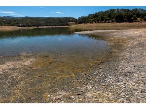 Lake Mendocino during a drought in Mendocino County, California, US, on Wednesday, Aug. 10, 2022. California water prices are at all-time high as a severe drought chokes off supplies to cities and farms across the Golden State.