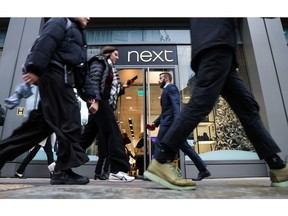 A Next Plc store in London, UK, on Tuesday, Nov. 1, 2022. Next are due to report their latest earnings on Nov. 2.