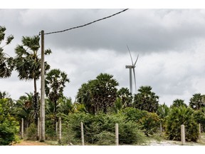 A wind turbine in Jaffna district, Sri Lanka, on Monday, Oct. 24, 2022. Northern Sri Lanka, an impoverished, remote area within striking distance of India's southern tip is where Gautam Adani -- the Indian billionaire who is Asia's richest man plans to build renewable power plants, thrusting him into the heart of an international political clash. Photographer: Jonathan Wijayaratne/Bloomberg