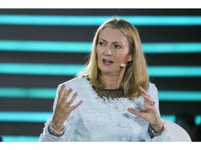 Anne Richards, chief executive officer of Fidelity Intl Ltd., speaks during the Bloomberg New Economy Forum in Singapore, on Wednesday, Nov. 16, 2022. The New Economy Forum is being organized by Bloomberg Media Group, a division of Bloomberg LP, the parent company of Bloomberg News.