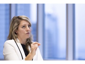 Melanie Joly speaks during an interview in Montreal on Nov. 25.