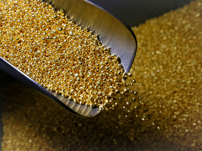 Solid gold pellets.