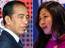 Joko Widodo, president of Indonesia, and Mary Ng, Canada's minister of trade. Ng said over the weekend Canada isn't looking to join a nickel alliance as has been proposed by Indonesia, the world's top producer of the metal critical to the production of electric vehicle batteries.