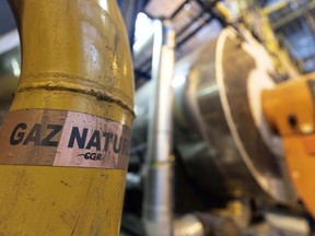 FILE - A sticker reads "natural gas" on a pipe at the French company R-CUA plant, in Strasbourg, eastern France, Oct. 7, 2022. The head of the International Energy Agency said Thursday, Nov. 24, 2022 that Europe should be able to cope with the natural gas supply crunch in the coming months thanks to considerable reserves but warned that the continent could face a bigger energy crisis next winter.