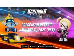 Nexon's kart racing party game, KartRider: Drift, announces Preseason coming January 11, 2023.