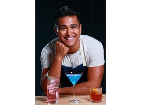 Jordan Andino with Allstate Good Sips mocktails to promote safe driving.